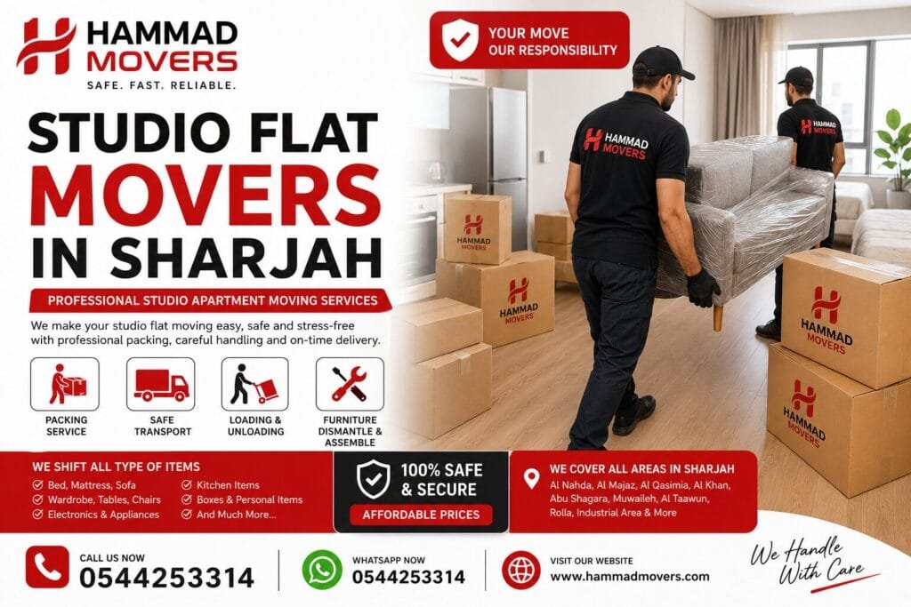 Studio Flat Movers in Sharjah